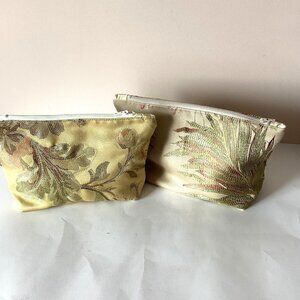 2 Make-up Cosmetic Toiletry Bags Handmade Small Travel Sewing Pouch Bag